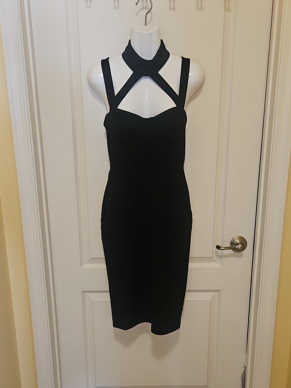 Sexy Little Black Bodycon Dress Fashion Nova Size M Built In Bra. Stretchy